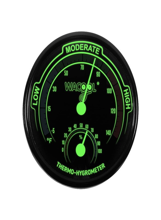 WACOOL Mini Analog Thermometer Hygrometer 2 Pack, Dial Temperature Humidity Gauge Terrarium Thermometer Celsius and Fahrenheit, Night Luminous - Image 4
